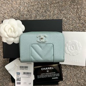 CHANEL 20P O-COIN PURSE WALLET CARD HOLDER FULL SET W RECEIPT